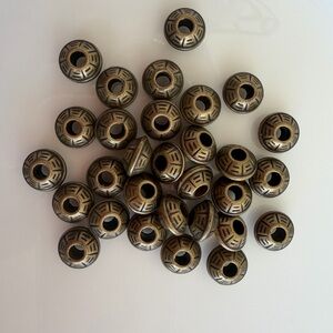 30 Antique Brass Tone Spacer Beads, Findings for Jewelry Making 10mm x 6mm